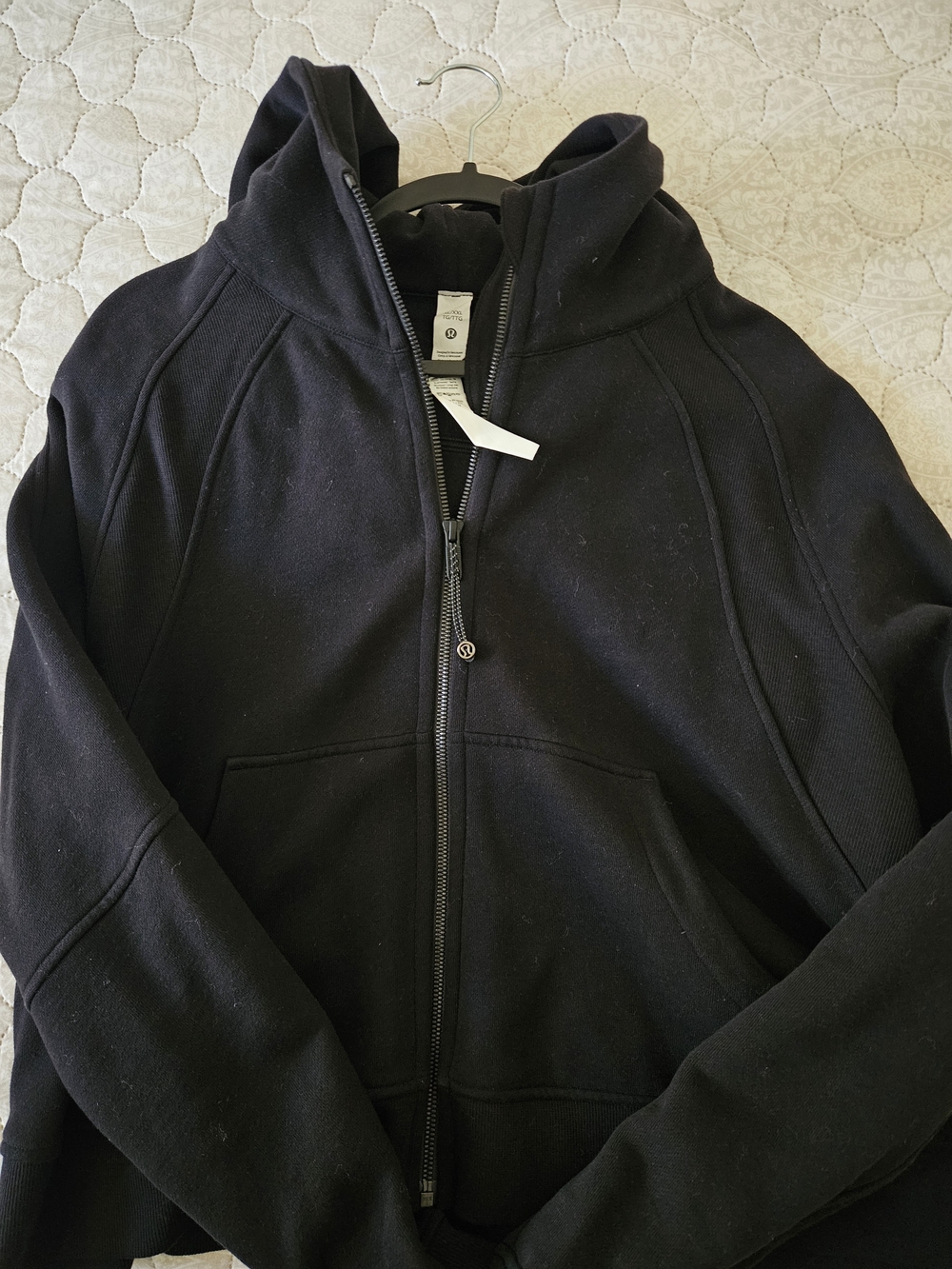 Womens Black Zip-Up Oversized Scuba Jacket XL ( LIKE NEW!)